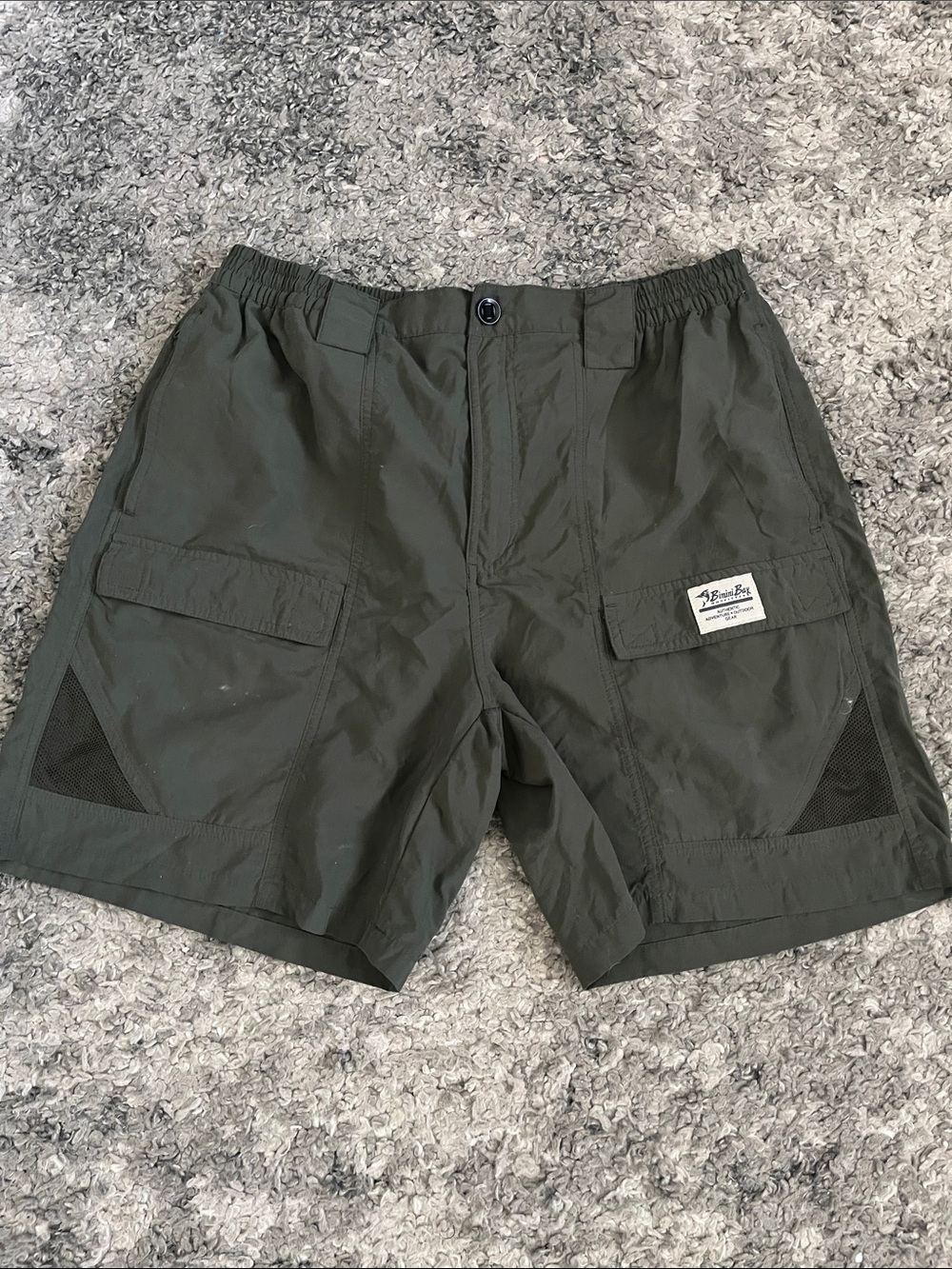 Men's Bimini Bay Dark Olive Cargo Hiking/Fishing Shorts